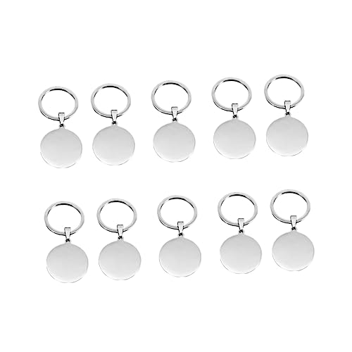 SEWACC 10St Schlüsselanhänger mit leerem Tag ausstecher rentier ringe keychain tuten runder Schlüsselanhänger Schlüsselbänder Schlüsselanhänger aus Metall Geschenkring Silver von SEWACC