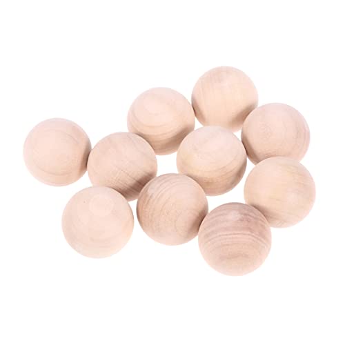 SEWACC 10St massive Holzkugel Kugeln aus Hartholz Ball Bastelbedarf Rundes Handwerk holz kugeln jucarii pentru copii holzspielzeug zubehör holz selber machen Farbe groß lackiert Bambus von SEWACC