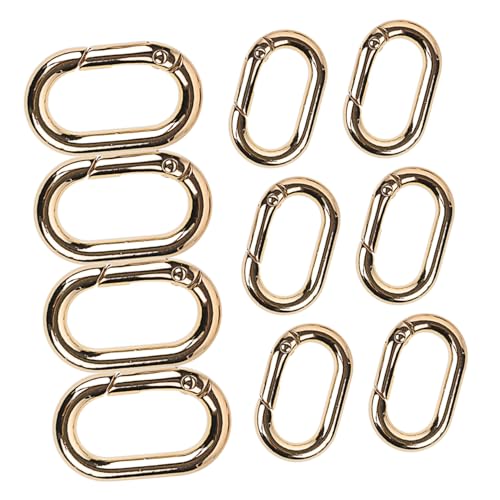 SEWACC 10st Federschnalle Kleiner Karabiner Ovaler Federverschluss Kleine Karabiner Rucksackkarabiner Taschenteil Schnalle Für Diy Federschnappverschluss Für Tasche Golden Zinklegierung von SEWACC