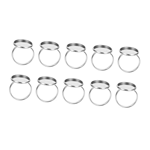 SEWACC 10st Ringhalter Fingerring Schmuck Basis Verstellbare Ringrohlinge Lünette Runder Ring Basis Des Fingerrings Ringrohlinge Selber Machen Runde Fingerringschalen Rostfreier Stahl von SEWACC