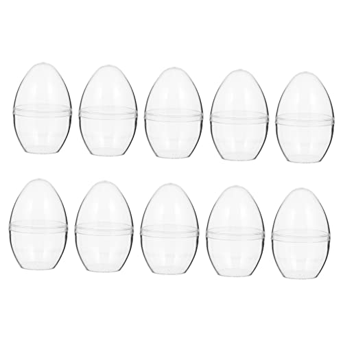 SEWACC 10st Transparente Eierbällchen Eiförmiger Füllbarer Ball Hasenfiguren Requisiten Stroh Miniatur-led-wandleuchte Girlande Gesichtswaschschüssel Reinigungsmatte Für Make-up-pinsel von SEWACC