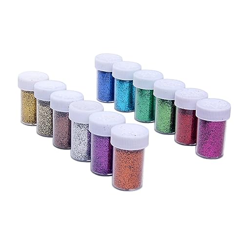 SEWACC 12 Glitzer Pailletten bastelglitzerpulver bastel glitzerpulver DIY Glitzerpulver-Set Glitzerpulver für Karten glitzerpulver für nägel Glimmerpulver Maniküre-Glitzer Nailart-Glitzer von SEWACC