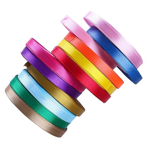 SEWACC 12 Stück 25 Satinband Blumenband Seidenband Blumensträuße Wickelband geschenkband ribbon geschenkpaket geschenkeband geschenkverpackungen Polyesterband Geschenkverpackungsband von SEWACC