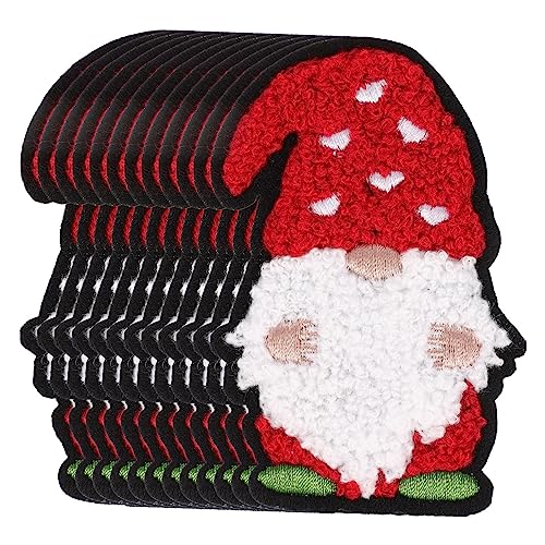 SEWACC 12 Stück Weihnachts-patch-stickerei Strasssteine Kleine Bastelflecken Weihnachten Bestickter Aufnäher Weihnachtsapplikationen Weihnachtspatches Urlaub Kleiner Hutaufnäher Polyester von SEWACC