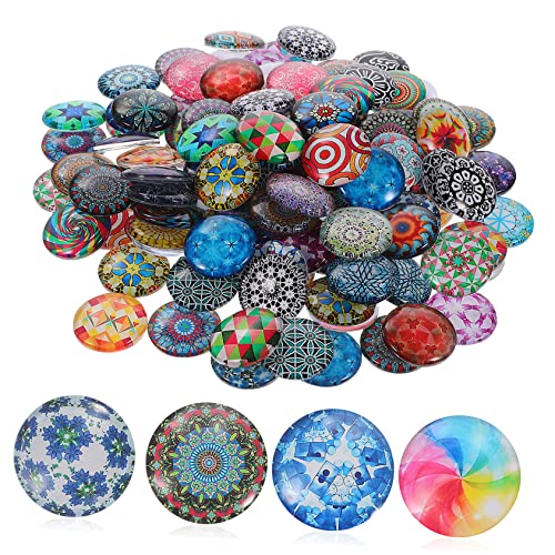 SEWACC 120 Stück Teiliges Runde Cabochons mit Gemischten Mustern Bunte Schmucksteine für DIY Halsketten Ohrringe Schlüsselanhänger und Dekorative Bastelprojekte SEWACC 120 Stück Teiliges Runde Cabochons mit Gemischten Mustern Bunte Schmucksteine für DIY Halsketten Ohrringe Schlüsselanhänger und Dekorative Bastelprojekte von SEWACC