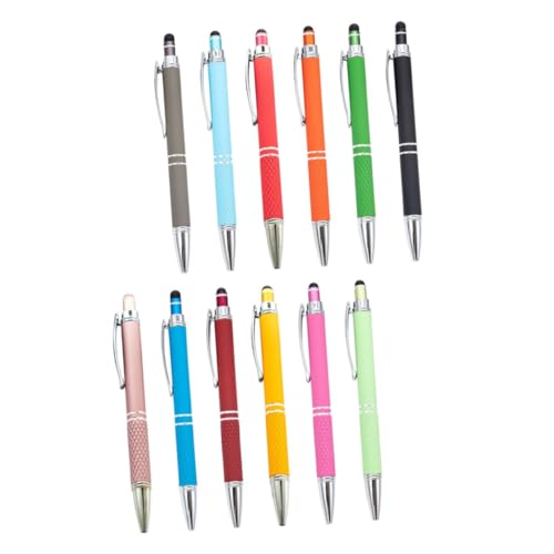 SEWACC 12St Kugelschreiber aus Metall Tintenstift Kugelschreiber drücken Spender touchscreen stift metallkugelschreiber Orangefarbener Stift Kugelschreiber mit Stylus-Spitze von SEWACC