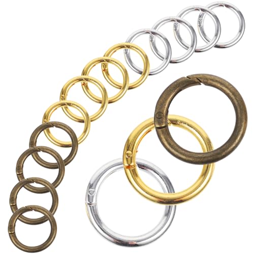 SEWACC 15 Pcs Runde Schlüsselbund-clipringe Farbige Runde Ringe O-ringe Metallschlüsselkettenringe Federringe von SEWACC