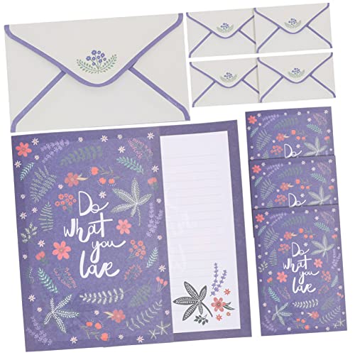 SEWACC 15 Sätze Wunderschönes Blumen-Briefpapier-Set Briefpapier umhüllen Vintage-Umschläge briefumschläge set briefpapier vintage Einladungsumschlag Briefkasten aus Papier Violett von SEWACC