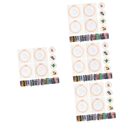 SEWACC 16 Sets Kinder Kreuzstich Kreuzstich Set Für Kinder Bastel Und Stickzubehör Sets Für Kinder Kinder Stickerei DIY Set Kinderdekoration Schöne Stickerei Anhänger Aus Polyester von SEWACC