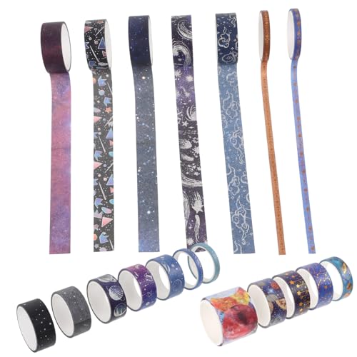 SEWACC 19 Rollen Galaxy-Papierband scrapbooking zubehör büro dekoration Weihnachts-Washi-Tape Scrapbook-Klebeband Tagebuchband Scrapbooking Washi Tape Patch aus japanischem Papier von SEWACC