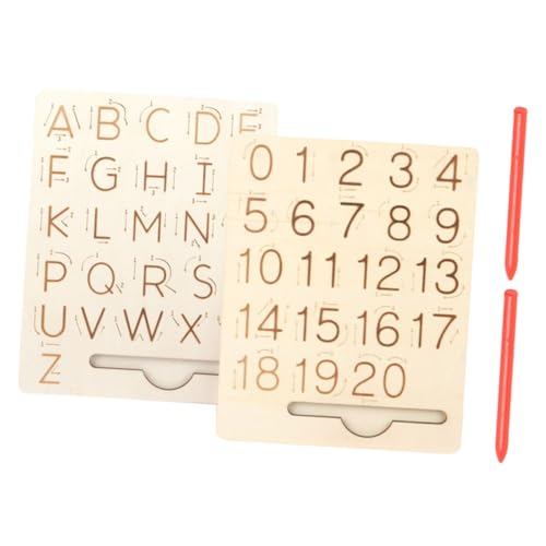 SEWACC 2 Sätze Alphanumerischer Schreibblock Alphabet-trace-board Buchstabenerkennungsspiel Zeichenbretter Aus Holz Alphabet-schreibspiel Zeichenbrett Für Buchstaben Khaki Plastik von SEWACC