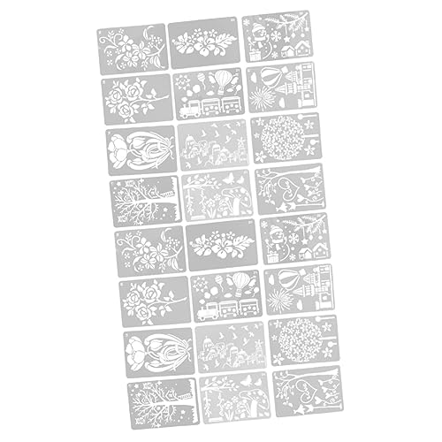 SEWACC 2 Sätze Durchbrochene Malvorlage Blumenschablonen Hohlschablonen zum Malen Pflanzen dekor bastelmaterial bastel materialien Malutensilien Malvorlagen für kinder das Haustier Weiß von SEWACC