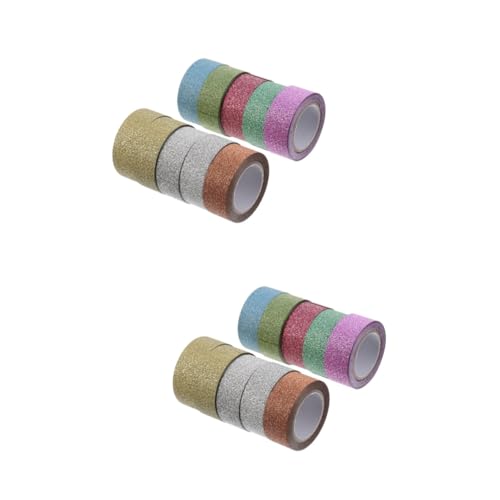 SEWACC 2 Sätze Glitzerband Dekoratives Washi-klebeband Kraftband Diy Glanzband Sticky Tape The Washi Tape Abdeckband Dekoratives Klebeband Selber Machen Japanisches Papier 10 Stück * 2 von SEWACC