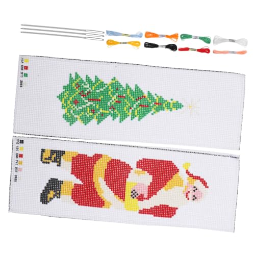 SEWACC 2 Sätze Kreuzstich-Lesezeichen embroidery xmas tree DIY-Lesezeichen-Kit DIY-Lesezeichenmaterial Lesezeichen zum Sticken selber machen Kreuzstichpackungen für Anfänger Polyester von SEWACC