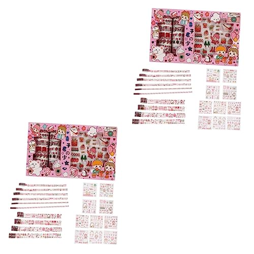 SEWACC 2 Sätze Taschenband stickers for kinder aufkleber Klebeband für Geschenkverpackungen cute sticker Dekor selbstklebende Aufkleber Scrapbook-Aufkleberband Briefpapier Aufkleber von SEWACC