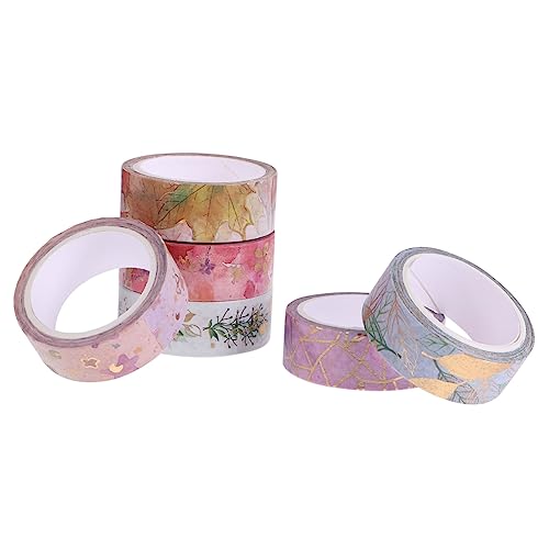 SEWACC 2 Sätze Washi-tape-aufkleber Bastelband Kunstband Selber Machen Bastelmaterial Für Kinder Bastelsets Für Kinder Dekorband Selber Machen Scrapbooking-klebeband Papier 6 Rollen * 2 von SEWACC