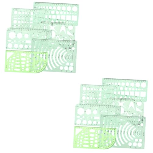 SEWACC 2 Sets Zeichenvorlage Lineal Malschablonen Zeichenwerkzeuge Messvorlagen Mechanische Schablonen Zeichenwerkzeuge Zeichenschablonen Kreis Zeichenwerkzeug Kreislineal Kunststoff von SEWACC