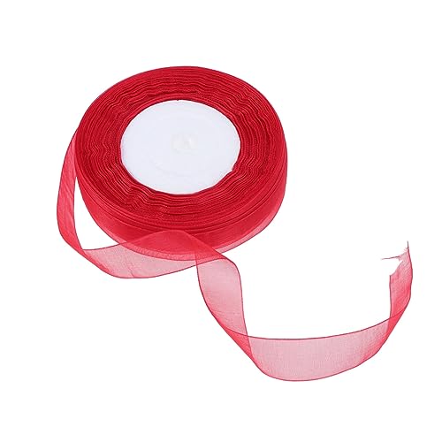 SEWACC 2 Stk Organzaband Geschenkpaketband Bandstoff Für Schleifen Chiffon-organza-bänder Stilvolles Band Durchsichtiges Band Für Den Urlaub Schleife Band Stoffband Rot von SEWACC