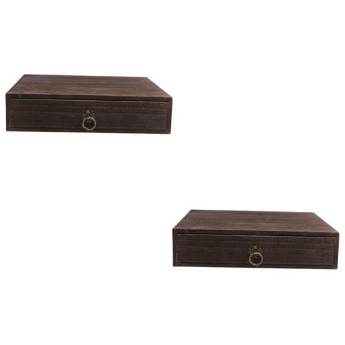 SEWACC 2 Stk Tischschublade aus Massivholz Mini-Aufbewahrungsschubladen Behälter Schreibtisch Schubladenbox schreibtischschublade Druckerständer Lagerplatz Tischschublade aus Holz hölzern von SEWACC
