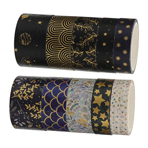 SEWACC 20 Rollen Handbuch zum Heißprägen hübsches Band dünnes Washi-Tape Washi Tape zum Verpacken von Geschenken geschenkband geschenkeband Musterband papierklebeband selber machen Black von SEWACC