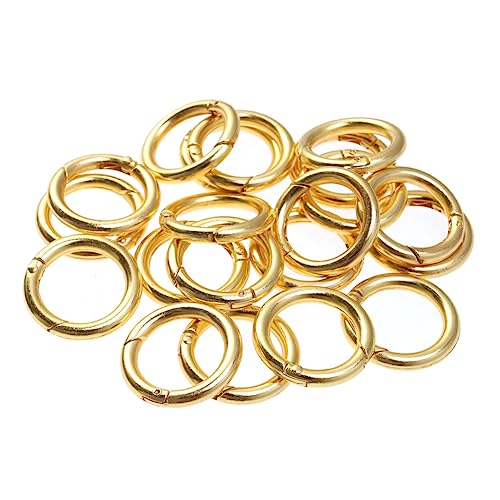 SEWACC 20 Stk Sprungring Schmuck packetbandrollen schlüsselkette schlüsselarmband Zinklegierung schlusselketten Federtor silberne Biegeringe Schmuckherstellung von Ringen Golden von SEWACC