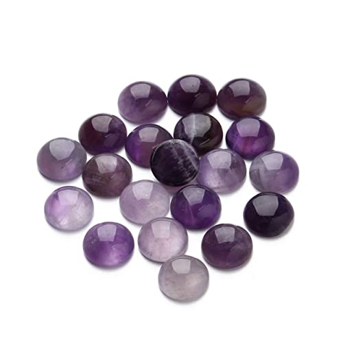 SEWACC 20 Stück Glas Cabochons Halbedelstein Perlen Schmuck Zeit Zubehör DIY Zeitstein Zubehör Edelstein Glas Lila von SEWACC