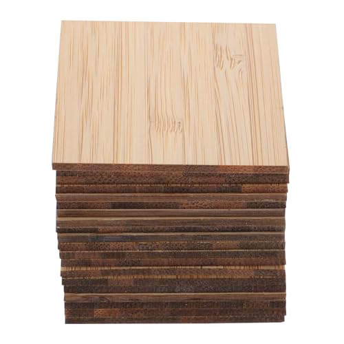 SEWACC 20 Stück Unlackierte Bambusstücke Quadratische Holzrohlingsscheiben Quadratische Holzausschnitte Fliesen Für Diy-Kunsthandwerk Malerei Heimdekoration 5 Cm von SEWACC