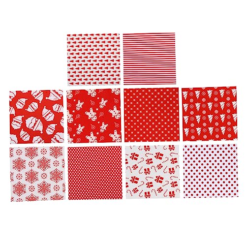 SEWACC 20 Stück Weihnachts-Patchwork Polsterstoff Mini Webpelzstoff Fat Quarters Stoffbündel Weißer Stoff Stoffstreifen Zum Basteln Leinenstoff Filzstoff Stoff Baumwolle Weihnachtsstoff von SEWACC