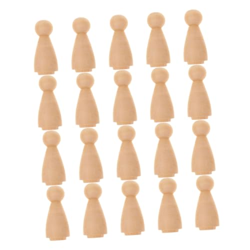 SEWACC 20 Stück Wohndekoration doll decor kucheltier dekoring Hausdekoration ziernieten Dame hoch Menschen leer unvollendet werkzeug unfertige Puppe DIY -Handwerk Bambus Khaki von SEWACC