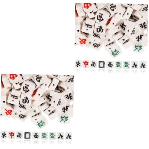 SEWACC 200 Stk Mahjong-Perlen Linsenperlen Anhänger aus Tonperlen Schmuck Tonperlen modern Mahjongg bastelmaterial bastel materialien Perlenkette Herstellung von Perlenschmuck Polymer-Ton von SEWACC