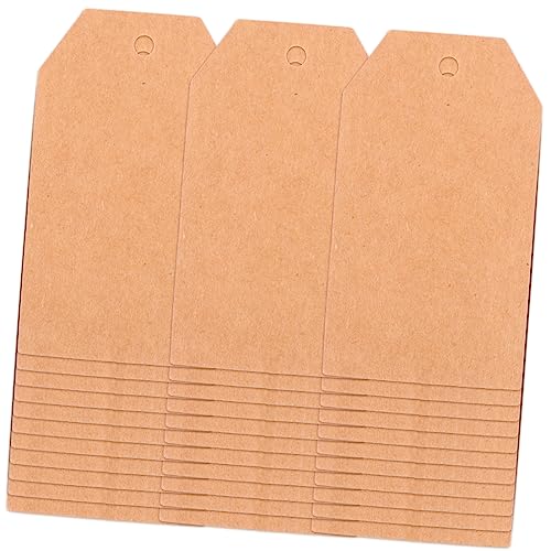 SEWACC 200St Schild Papier Kabeletiketten leere Tags Abnehmbare Aufkleber Draht-Tags hängend platzkarte namenstag Lesezeichenanhänger Etiketten anbinden Nachrichtenkarten Light Brown von SEWACC