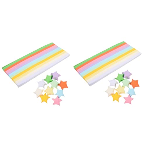 SEWACC 2060 Blatt Handgefertigte Notizen Origami Papier Kindersterne Papiersterne Faltpapierstreifen DIY Faltpapier Kinderdekor Papierkettenstreifen Kinderhandwerk Glitzernde von SEWACC