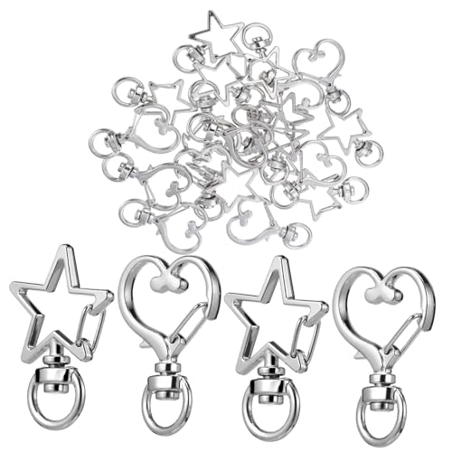 SEWACC 20Stücke Schlüsselanhänger Clips Herz und Stern Drehbarer Karabiner für DIY Bastelprojekte Vielseitige Verwendung für Schlüssel Taschen und Schmuckgestaltung SEWACC 20Stücke Schlüsselanhänger Clips Herz und Stern Drehbarer Karabiner für DIY Bastelprojekte Vielseitige Verwendung für Schlüssel Taschen und Schmuckgestaltung von SEWACC