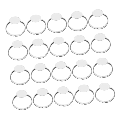 SEWACC 20st Einstellbare Ringbremse Ringe Rohlinge Für Die Schmuckherstellung Basis Des Fingerrings Verstellbarer Leerer Ring Ringrohlinge Für Harz Runde Ringfassung Silver Eisen von SEWACC