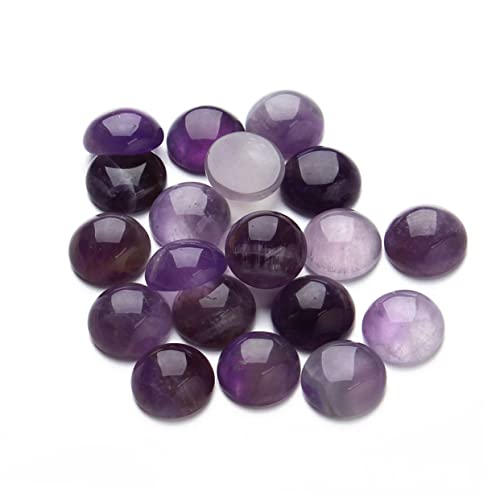 SEWACC 20st Lila Kristall-cabochons Lila Verzierung Lila Jade Schmuck Zeit Accessoires Perlen Zur Schmuckherstellung Halbedelperlen Diy Anhängeranhänger Runder Loser Edelstein Violett von SEWACC