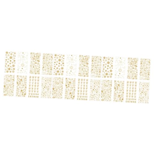 SEWACC 24 Blätter dekorative Aufkleber glitzernde Aufkleber Notebook-Aufkleber Scrapbooking Sticker Scrapbook Stickers kreative tagebuchaufkleber Selbstklebende Aufkleber Golden von SEWACC