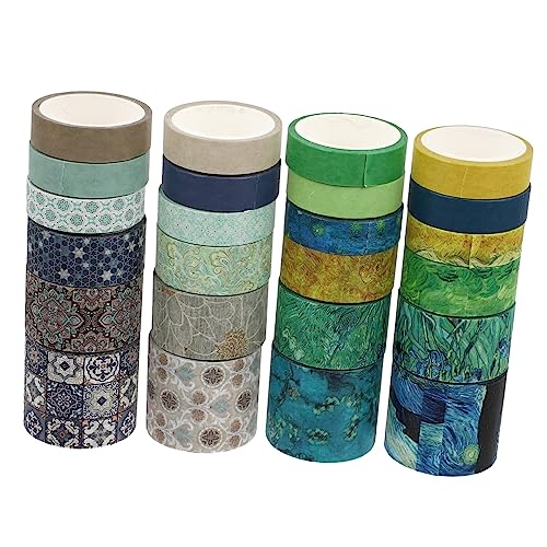 SEWACC 24 Rollen Washi-tape Aufkleber Für Geschenketiketten Farbige Aufkleber Folie Washi Tape Buntes Klebeband Abdeckband Basteln Aufkleber Für Geschenkanhänger Retro-aufkleber Papier von SEWACC