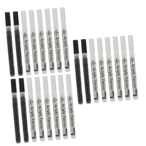 SEWACC 24 Stk Acrylmarker Acrylfarben-Marker Künstlermarker Textmarker Markierungsstifte zum Malen Farbstift acyllackfarbe stifte schreibutensilien Graffiti-Marker Lackmarker für Holz von SEWACC