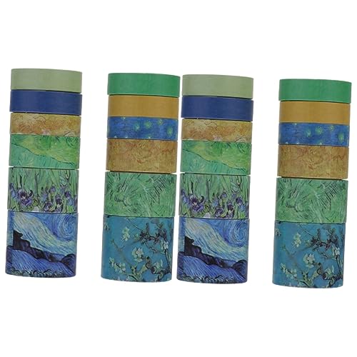 SEWACC 24 Stk Klebeband Band Der Gogh-gemäldeserie Klebstoff Kinderaufkleber Laptopaufkleber Für Kinder Nachtband Dekoratives Abdeckband Weihnachtsgeschenkband Urlaubs-washi-tape Papier von SEWACC