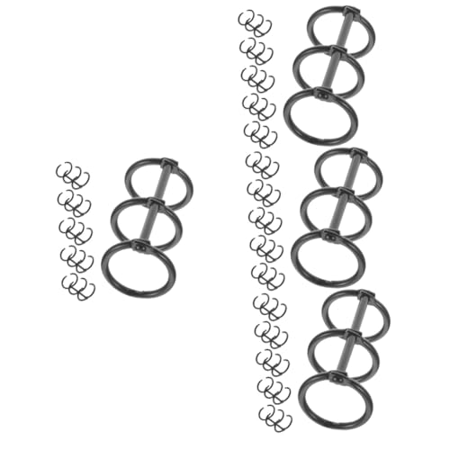 SEWACC 24 Stk Loseblattmappe Bücherringe Strasskarten-Clips drei schreibwaren schreibutensilien Büroklammern Sammelalbum Feilenringclip aus Metall Schnellhefter für lose Blätter Legierung von SEWACC