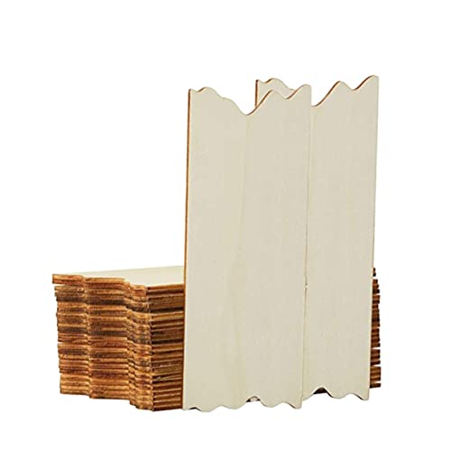 SEWACC 24St DIY-Material naturholz home decor holzdeko wohnraumdeko hausdeko Basteltafeln für Schilder Dekor leere hängende Schilder Basteltafel zum Aufhängen Holzspäne Holzbrett Bambus von SEWACC