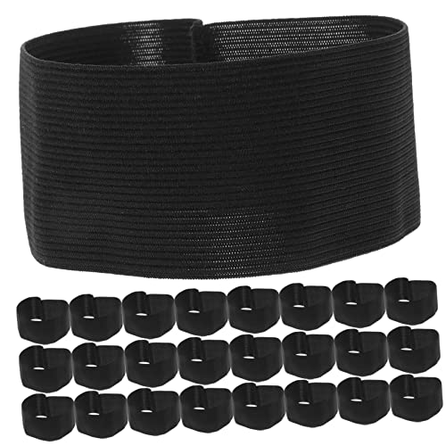 SEWACC 25 Stück schwarzer Trauergürtel armband trauerfeier Bands schwarze Armbinde zur Trauer Trauerarmbänder Armbinden Fußball-Armbinde Bestattungsbedarf Trauerband Polyester Black von SEWACC