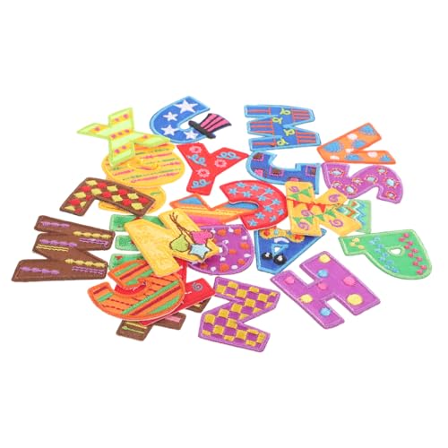 SEWACC 26St Gestickter Stoffaufnäher Alphabet Patches zum Aufnähen Buchstabenflecken DIY buchstaben aufnäher buchstaben patches Buchstabenflicken aufbügeln Glitzerbuchstaben Polyester von SEWACC