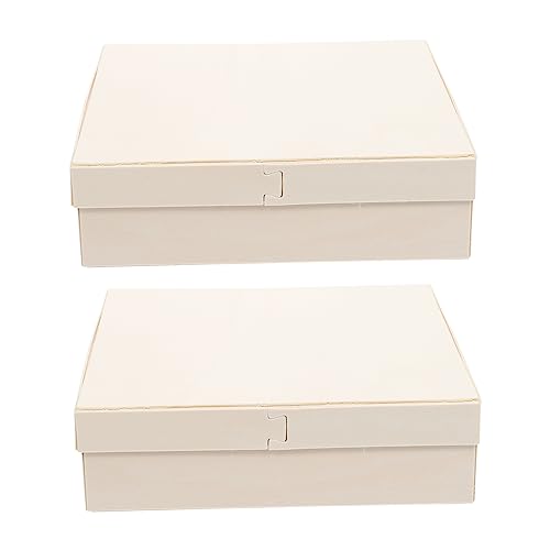 SEWACC 2St aus Holz storage boxes aufbwahrungs-box süßigkeiten box präsentbox Mini-Kuchenbehälter Farbbehälter Mini-Aufbewahrungsbehälter für Kuchen vielseitiger Koffer von SEWACC