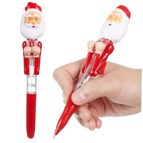 SEWACC 2st Boxstift Des Alten Mannes Weihnachtliche Gelstifte Weihnachtsgeschenke Desktop-dekorationen Halloween-kugelschreiber Geschenkspielzeug Leuchtender Kugelschreiber Rot Plastik von SEWACC