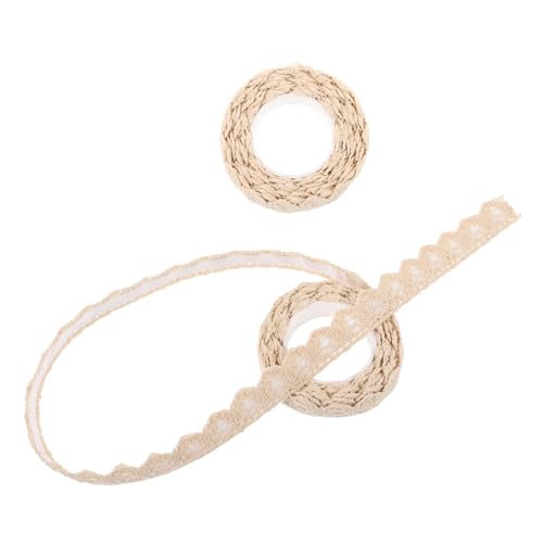 SEWACC 2st Klebriges Handwerk Klebriges Klebeband Spitzenbesatzband Schleife Klebstoff Urlaub Bastelband Buchalbum Klebeband Aufkleber Spitzenband Funkeln Maskierung Pastell Beige von SEWACC