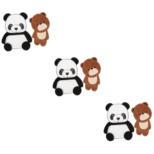 SEWACC 3 Sätze Panda-bären-patch Stickzubehör Aufnäher Für Jacke Nähzubehör Aufkleber Gestickte Applikation Zum Nähen Patches Nähen Jacken Mit Tieraufnähern Handtuchstickerei 2 Stück * 3 von SEWACC