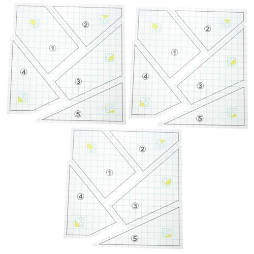 SEWACC 3 Sätze Patchwork-lineal Quiltlineale Zum Schneiden Einfaches Gehrungsbindewerkzeug Zum Quilten Quiltlineal Und Schablonen Nählineal Aus Acryl Stoff-nählineale Plastik 5 Stück * 3 von SEWACC