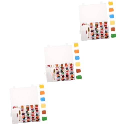 SEWACC 3 Sätze Stickwerkzeug Strickset – Stichzubehör Bastelset Für Kinder Sticketui Stickgarn Set Handstickgarn – Set Kreuzstich Fadenwickler Polyester von SEWACC