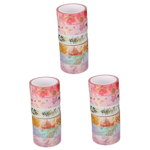 SEWACC 3 Sätze Washi-tape Dekoratives Klebeband Aus Goldfolie Bastelbänder Farbband Party Decoration Party Dekoration Dekoratives Klebeband Selber Machen Diy Klebeband Papier 6 Rollen * 3 von SEWACC